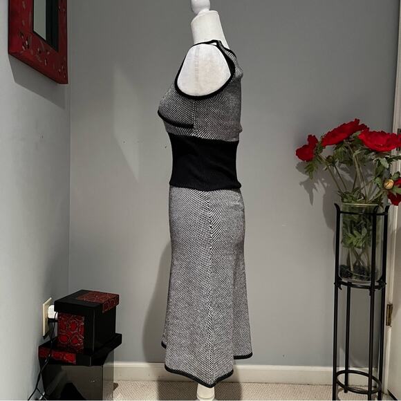 NEW Moda Merino Wool Houndstooth Plaid Classic Tailored Midi Sweater Dress S… - Picture 6 of 16